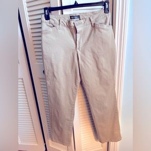 Lee Petite Relaxed Fit Twill Straight Leg Pants in khaki